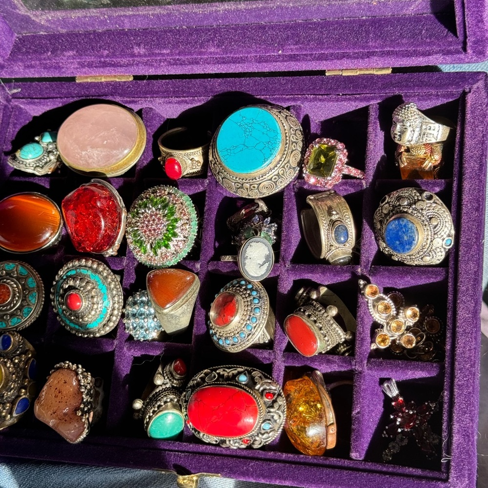 Collection of large statement cocktail rings . Size 8/9